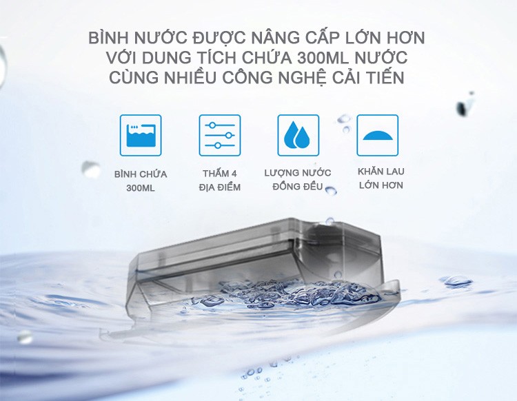  Ecovacs Deebot DJ65 còn có dung tích hộp bụi cũng như bình chứa nước cực lớn